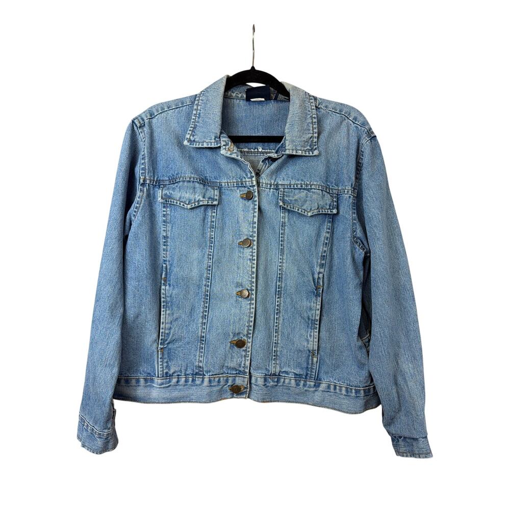 Vintage 90's Bill Blass Blue Denim Button Up Jacket Size L